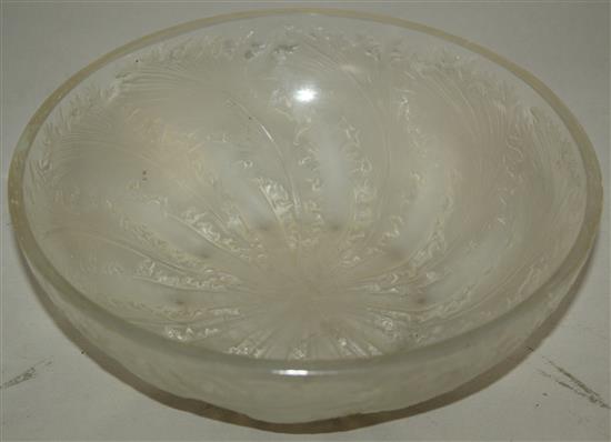 A René Lalique Chicoree bowl, introduced 1932, 24cm, tiny splinter chips